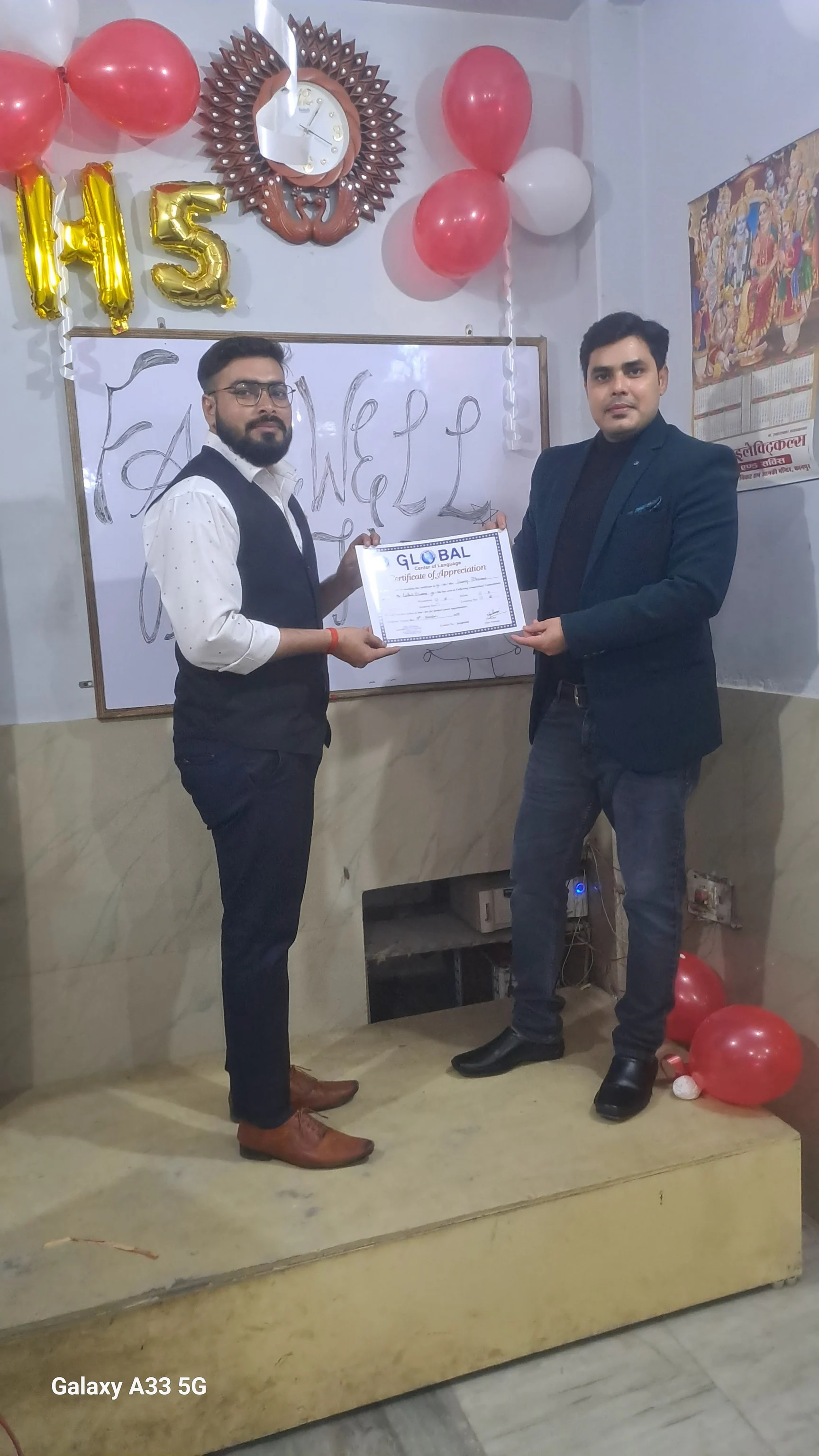 Certificates and achievements at Global Center of Language